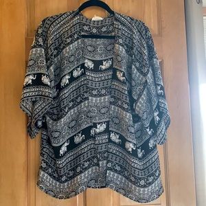 Elephant Print Kimono